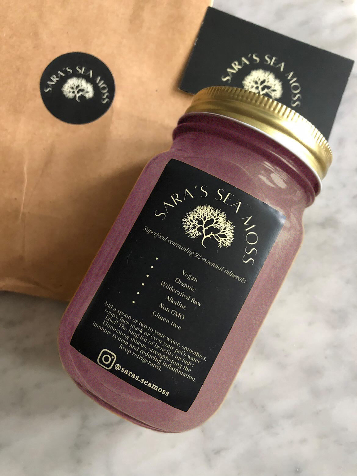 Gel de mousse de mer violette biologique