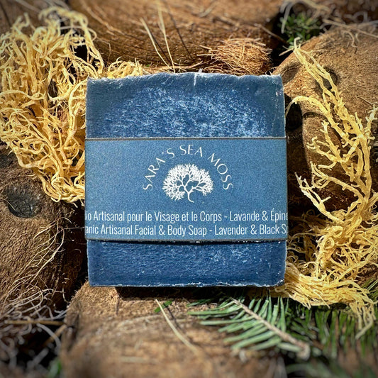 Sea Moss Face & Body Organic Lavender and Black Spruce Soap 120g.